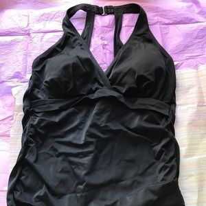 Black One Piece Swimming Suit